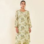 Green Embroidered Unstitched Dress Material