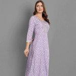 Women Purple Mirror Work Kurta with Trousers & Dupatta